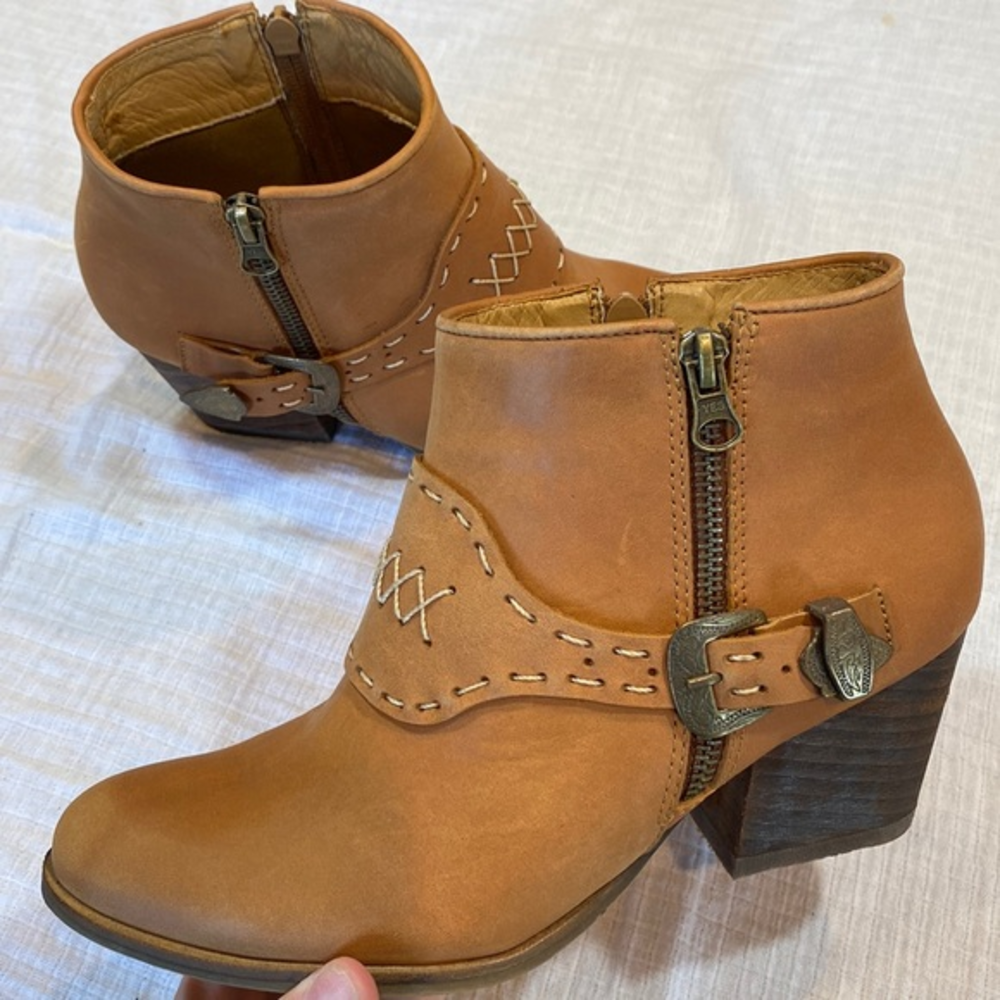 Anthropologie Stivali Maipore Western Ankle Boots Brune 37/ US 6.5/7
